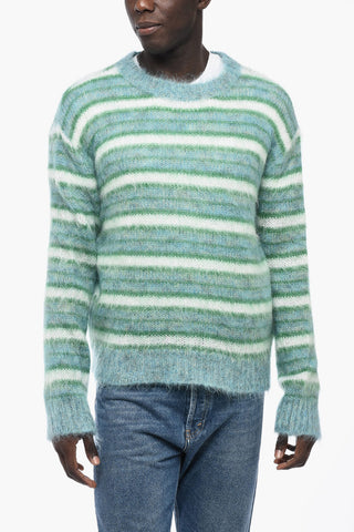 Pullover in Lana Mohair con Motivo a Righe