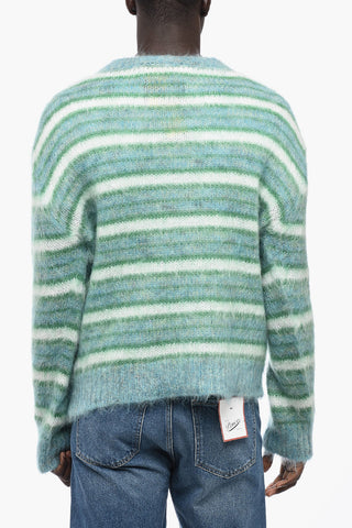 Pullover in Lana Mohair con Motivo a Righe