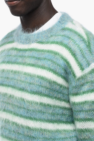 Pullover in Lana Mohair con Motivo a Righe