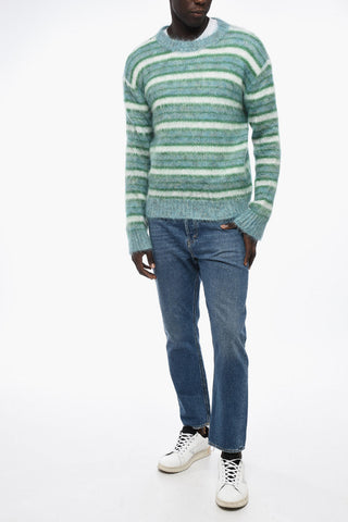 Pullover in Lana Mohair con Motivo a Righe