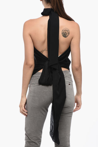 Tie Neck ABITATA Silk Top with Back Knot