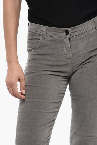 Pantaloni in Velluti Stretch con Skinny Fit