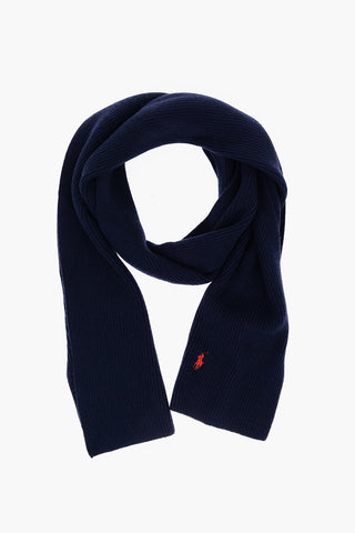 Wool Scarf With Embroidered Logo