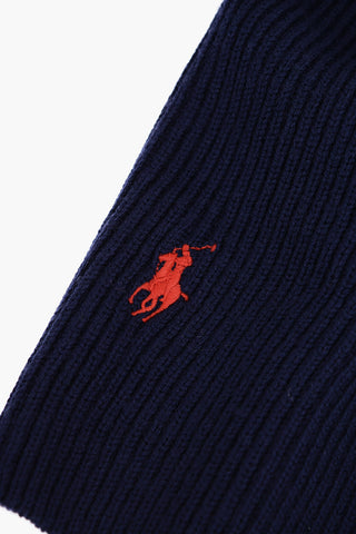 Wool Scarf With Embroidered Logo