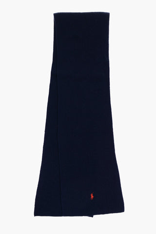Wool Scarf With Embroidered Logo