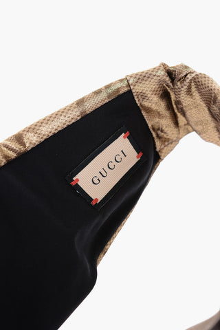 Fascia Per Capelli Con Stampa Monogram Metallizzata