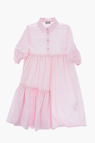 Pleated Cotton Shirtdress