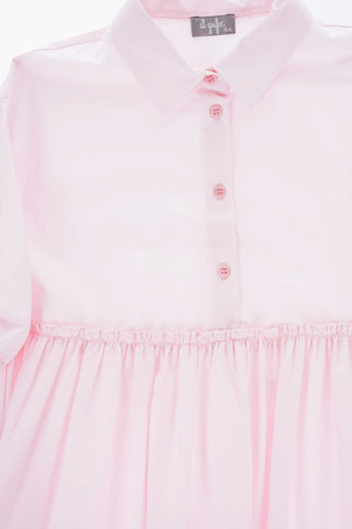 Pleated Cotton Shirtdress