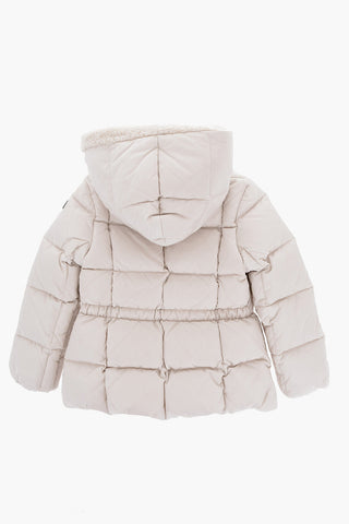 Double breasted Nylon Down Jacket with Fur