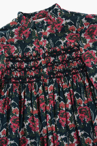 Floral-Motif Cotton Dress