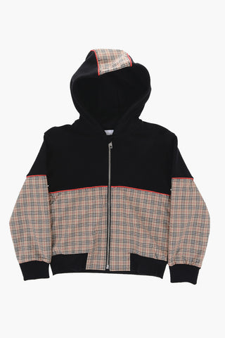 Cotton Checked Hoodie