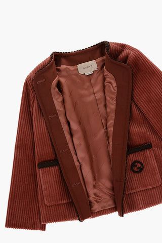 Corduroy Jacket with Braided Details