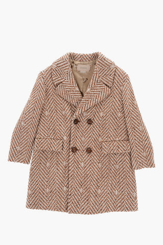 Cappotto a Doppiopetto in Lana e Nylon