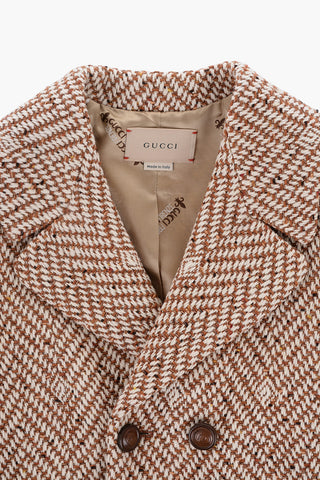 Cappotto a Doppiopetto in Lana e Nylon
