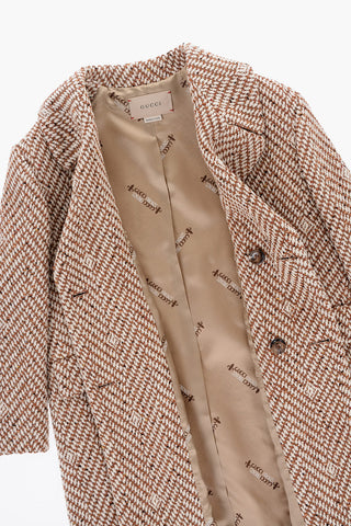 Cappotto a Doppiopetto in Lana e Nylon