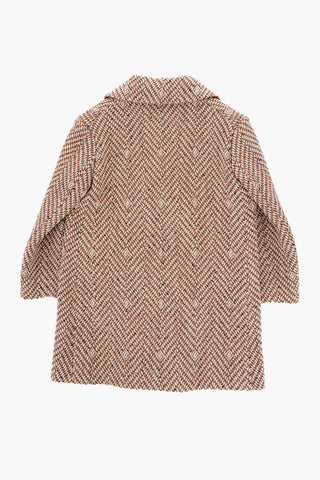 Cappotto a Doppiopetto in Lana e Nylon