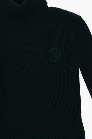 Maglia a Collo Alto in Lana a Costine