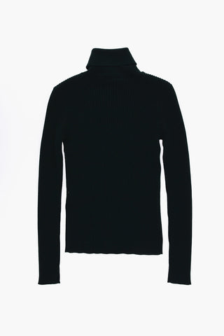 Maglia a Collo Alto in Lana a Costine
