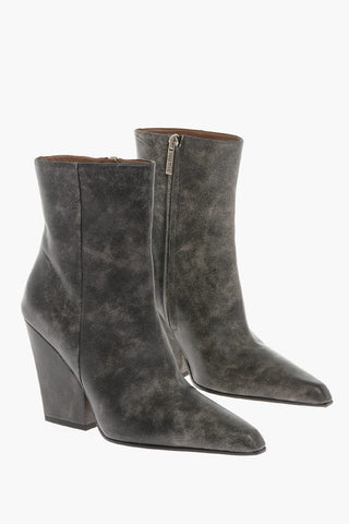 Leather JANE Ankle Boots with Point Toe 10,5cm