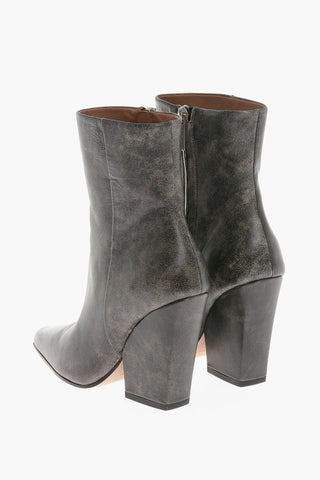 Leather JANE Ankle Boots with Point Toe 10,5cm