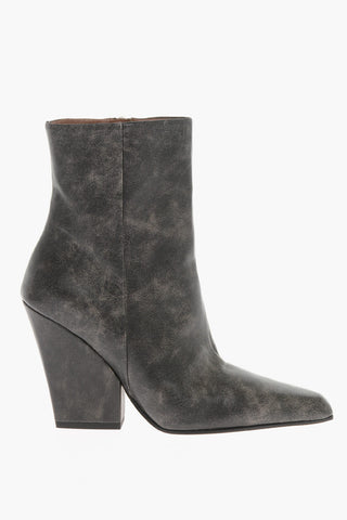 Leather JANE Ankle Boots with Point Toe 10,5cm