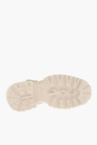 Leather Sandals with Golden Buckle