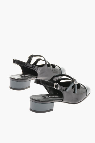 Patent Leather ABRICOT 23 Slingback Sandals with Double Buckle