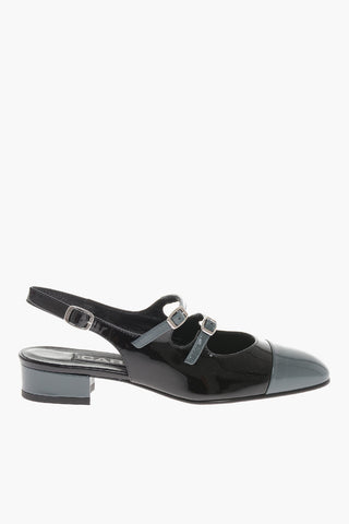 Patent Leather ABRICOT 23 Slingback Sandals with Double Buckle