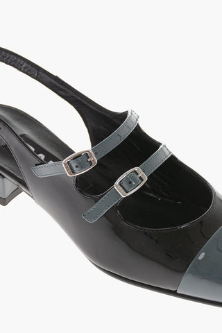 Patent Leather ABRICOT 23 Slingback Sandals with Double Buckle
