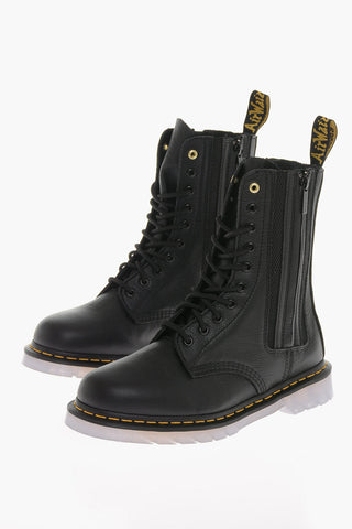 YOHJI YAMAMOTO Textured Leather VIRGINIA Boots with Double Zip