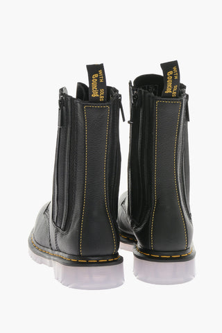 YOHJI YAMAMOTO Textured Leather VIRGINIA Boots with Double Zip