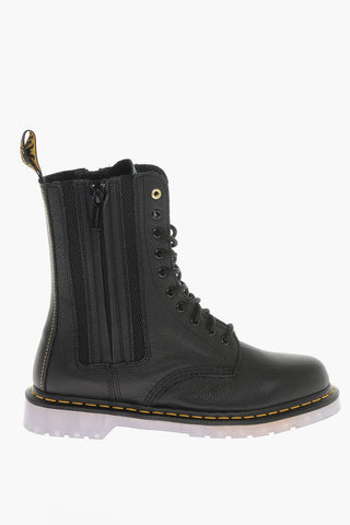 YOHJI YAMAMOTO Textured Leather VIRGINIA Boots with Double Zip