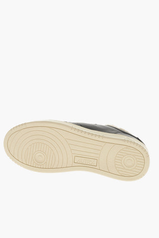 Solid Color Leather Low-Top Sneakers with Fur Inner