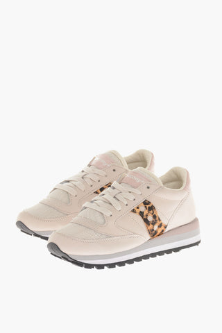 Leather and Nylon Low-Top Sneakers with Ponyskin Details