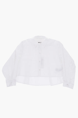 UNISEX MM6C11U Camicia Logata con Orlo Asimmetrico