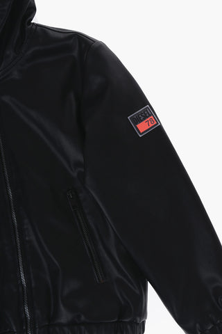 Leather-Effect Bomber Jacket JBUK with Logo