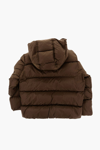Nylon Padded Jacket with Hidden Closure