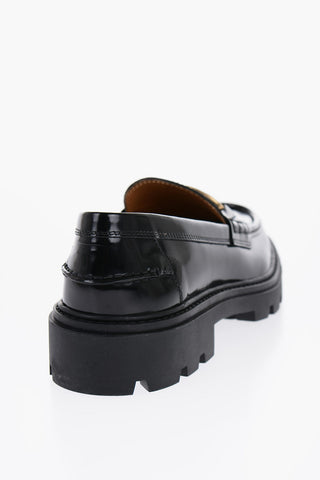 Leather Bit Loafers with Chain 5cm