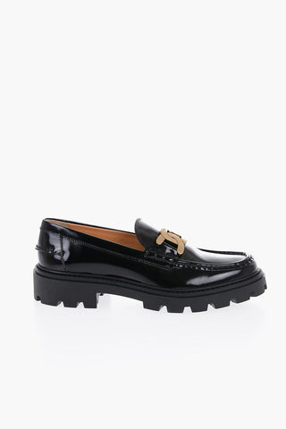 Leather Bit Loafers with Chain 5cm