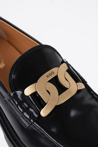 Leather Bit Loafers with Chain 5cm