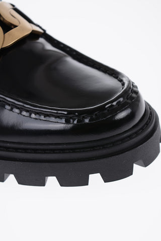 Leather Bit Loafers with Chain 5cm