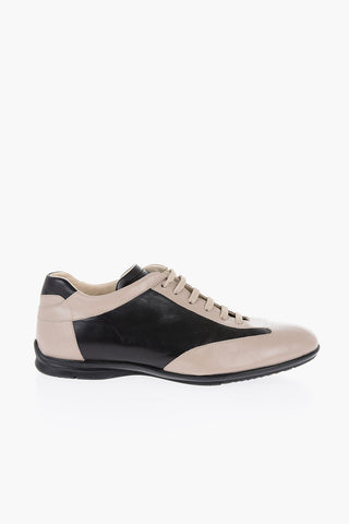 ID Leather Two-Tone Low-Top Sneakers