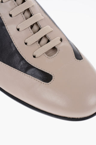 ID Leather Two-Tone Low-Top Sneakers