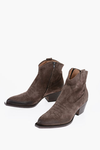 Suede BETTY14 Western Booties 6cm