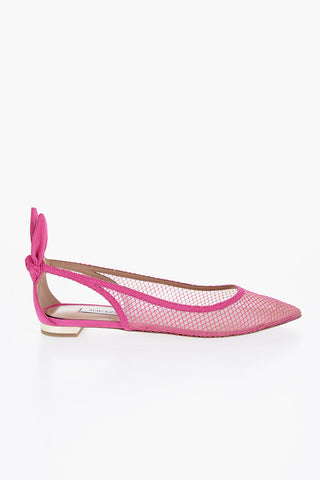 Mesh And Suede Ballet Flats with Point Toe