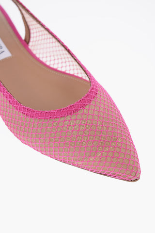 Mesh And Suede Ballet Flats with Point Toe