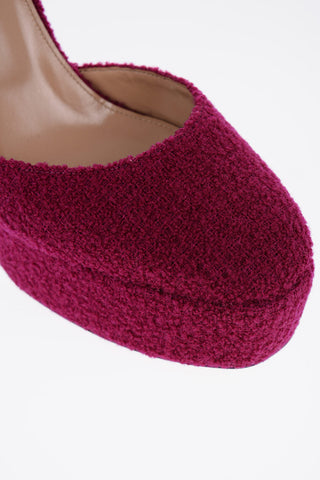 Decolletè Ankle Strap GROOVE In Tessuto boucle' 14cm