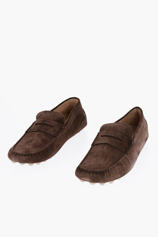 Suede Penny Loafers with Rubber Sole