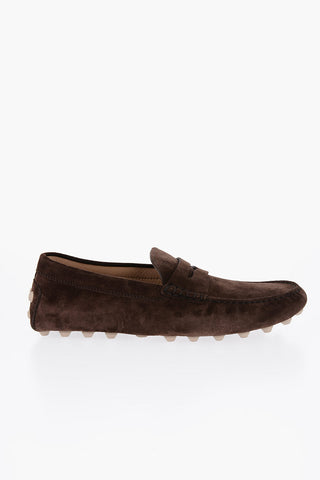 Suede Penny Loafers with Rubber Sole