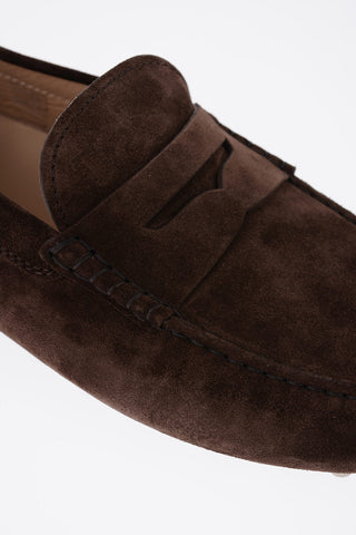 Suede Penny Loafers with Rubber Sole